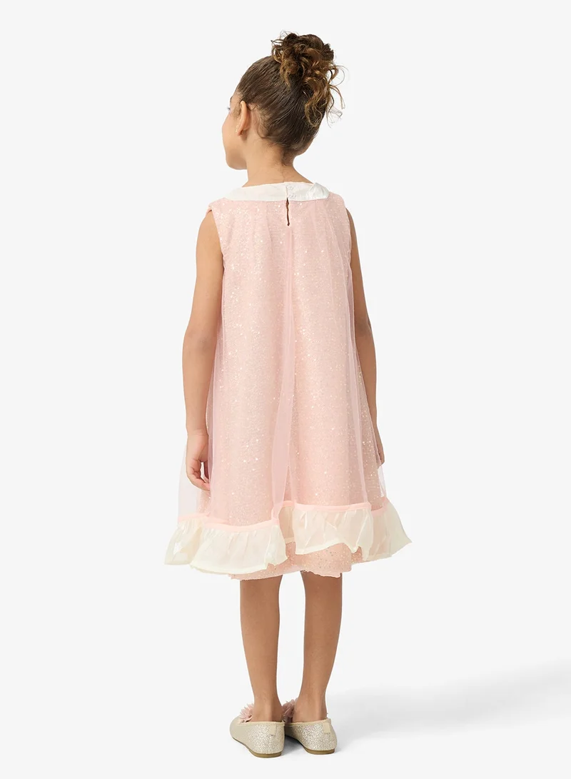 Pinata  Soft Pink Embellished Bow Dress for Women | Best Price UAE